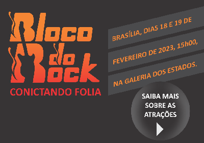 Botão para saber mais sobre as bandas do Bloco do Rock 2023