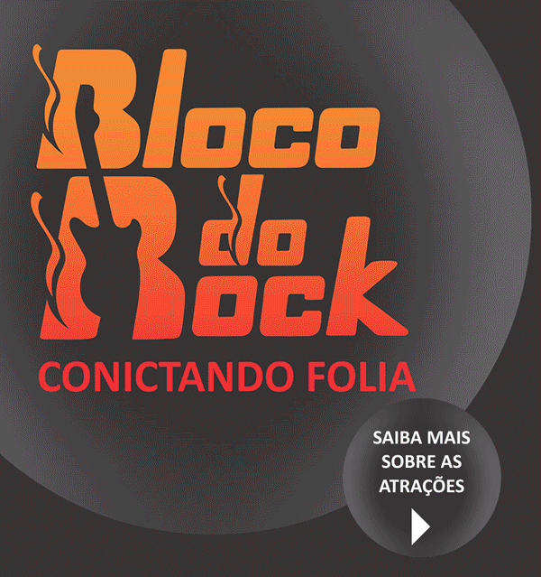 Botão para saber mais sobre as bandas do Bloco do Rock 2023
